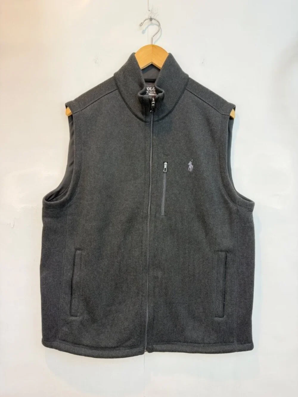 Polo Ralph Lauren Men's Performance Fleece Vest Size Large Full Zip Dark Gray